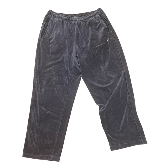 VTG Nike Gray Velour Pull On Lounge Sweat Pants Men's XL Embroidered Logo Y2k - Picture 1 of 8